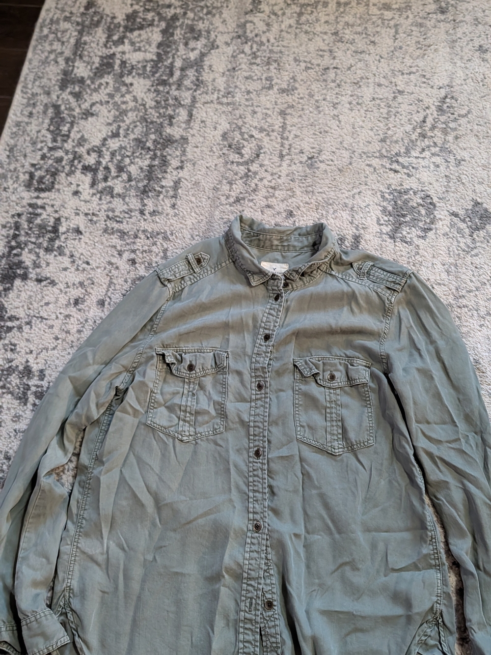 American Eagle Outfitters Sage Green Boyfriend Shirt